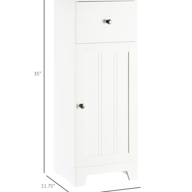 Armoire de salle de bain compacte avec tiroir et réglable - Blanc