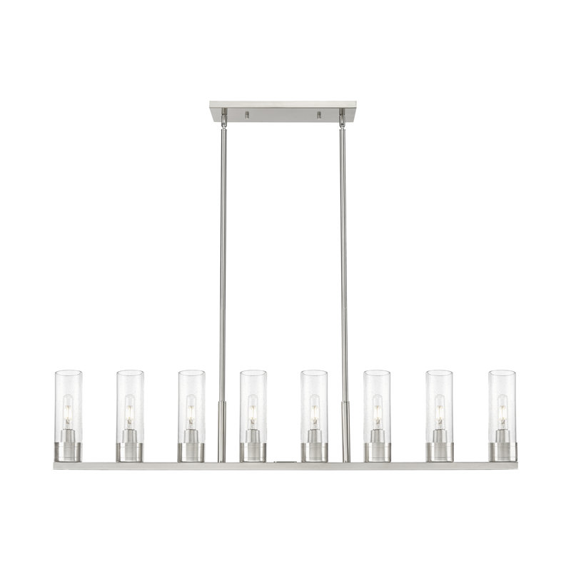 Luminaire suspendu 6 lumières avec abat-jour Scherer, Grainé, Nickel satiné