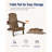 Foldable Adirondack Chair with Cup Holder, Weather-Resistant Wood-Look Outdoor Lounge Chair for Patio, Porch, Deck and Lawn, Teak-476922481