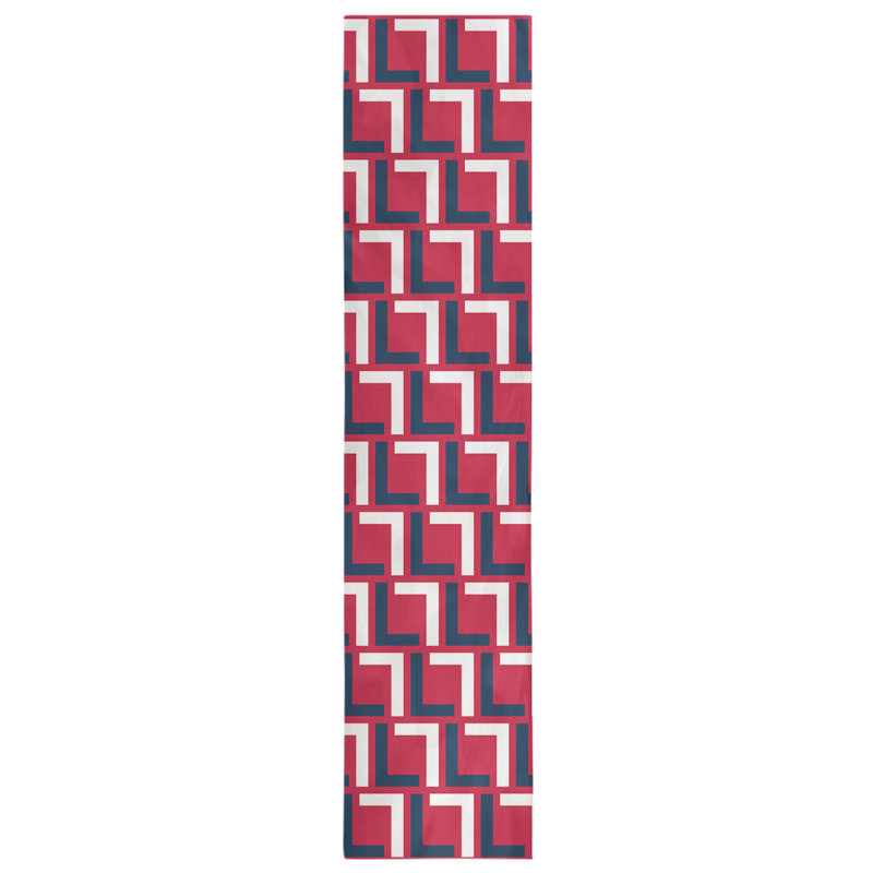 Chemin de table Carolina, 72 po x 16 po, Coton, Bleu nautique / blanc / rouge
