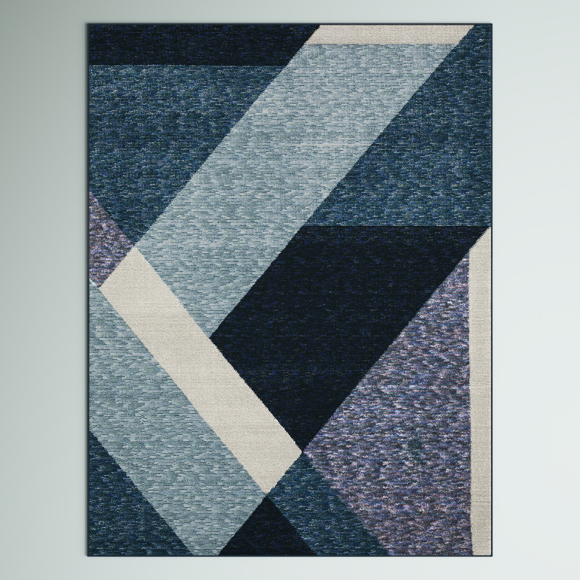 Mercury Row® Sisto Abstract Blue/Navy/Purple Area Rug | Wayfair