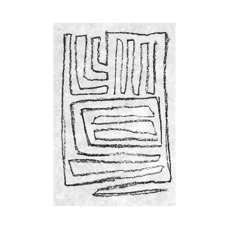 Black And White Runes II by Jennifer Goldberger - Wrapped Canvas Painting, 152.5 cm H x 101.5 cm W