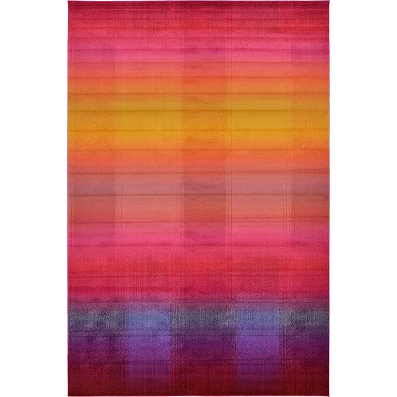 Eddins Washable Striped Indoor Rug, Rectangle 10'6" x 16'5"