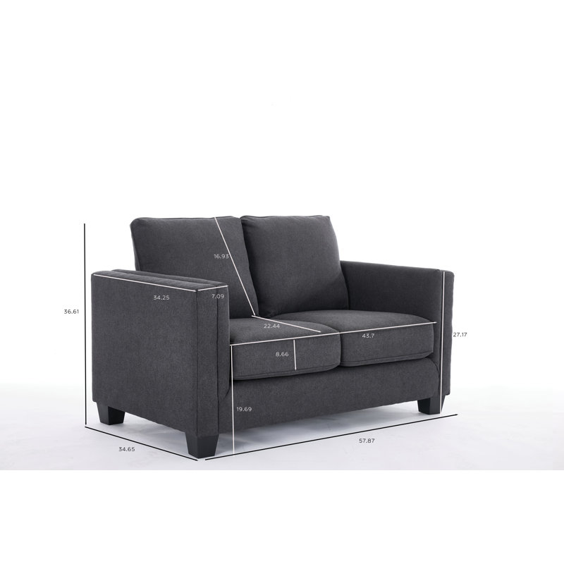 Wide  Loveseat, Gray