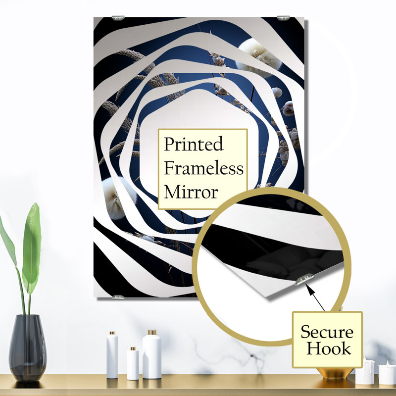 Shamauri - Miroir mural décoratif à fleurs MIR131682, 32 po x 24 po
