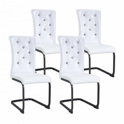 Retro Alligator Skin Upholstered Dining Chairs