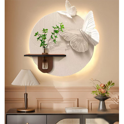 Décoration murale en grès de verdure crème de style crème haut de gamme