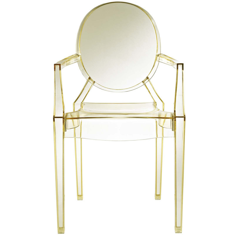  King Louis Back Stacking Side Chair, Yellow, 2