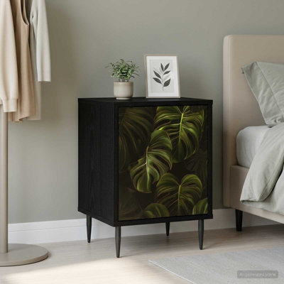 36cm W Engineered Wood Bedside Table