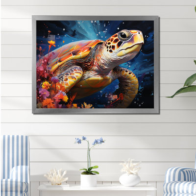 Tortue sereine sous l'eau
