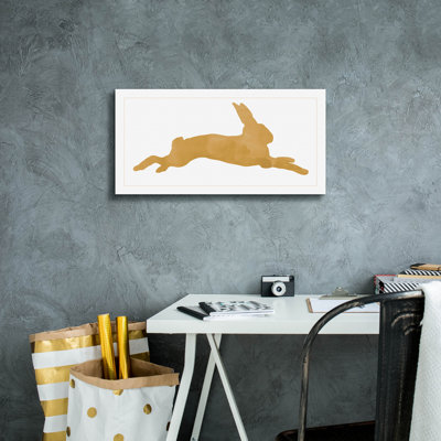  «Gold Bunny» par Erin Clark, art mural sur toile, 24 po x 12 po