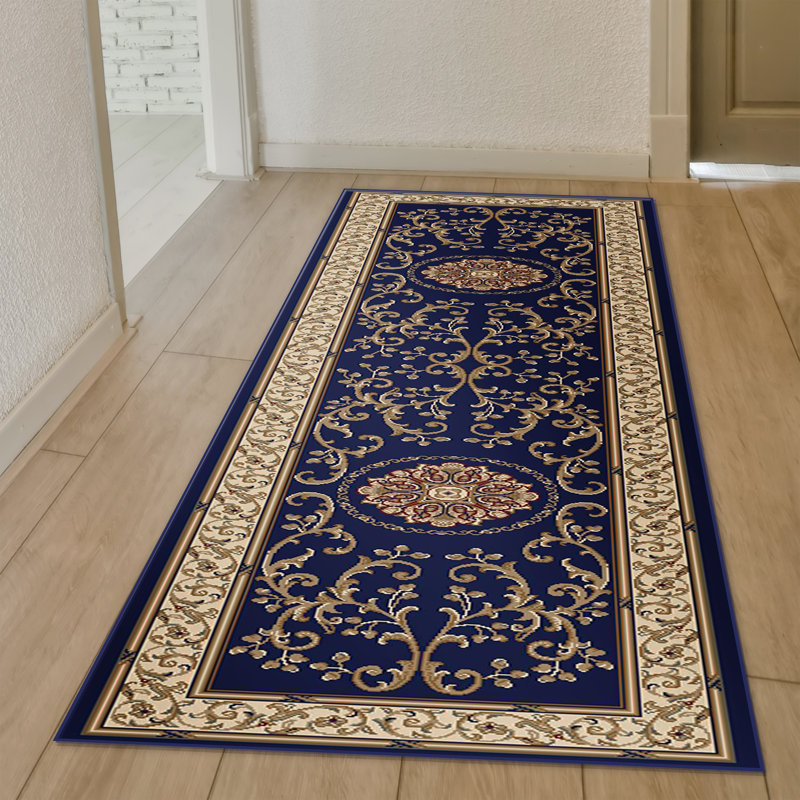 Keasey 1419 Traditional Oriental Navy Area Rug, Runner 2'2" x 8'