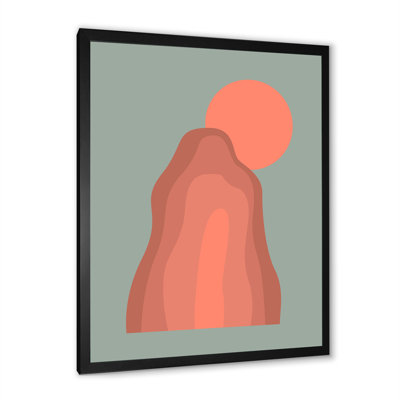 «Pink Sunset Mountain Landscape», peinture sur toile