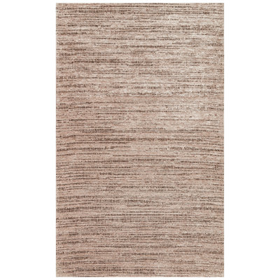 Tapis beige rectangulaire en chenille / coton / polyester tissé à la machine 3 pi 11 po x 5 pi 11 po Gemmenne