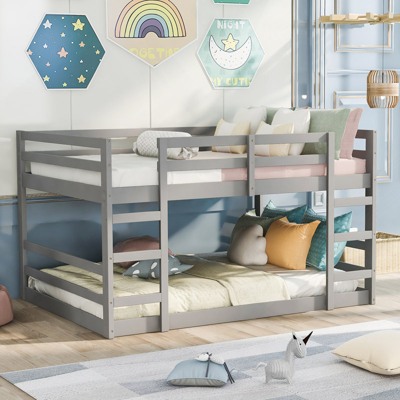 Lit superposé simple au-dessus de simple de haute qualité avec échelle, combinant fonctionnalité, sécurité et esthétique pour des maisons à espace limité