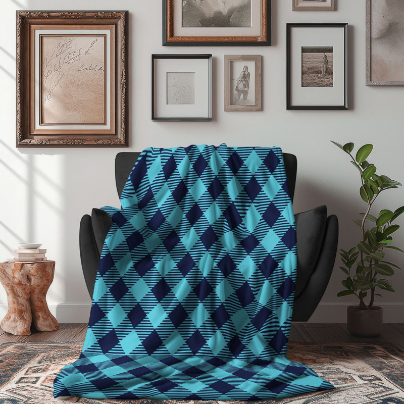 Plaid bleu marine - couverture Sherpa de qualité supérieure 1 pièce, Lit simple