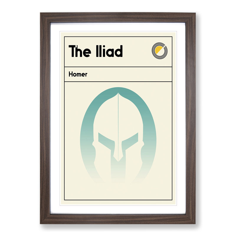 Book Cover the Iliad Homer - Picture Frame Graphic Art, Walnut, 36cm H x 27cm W x 2cm D