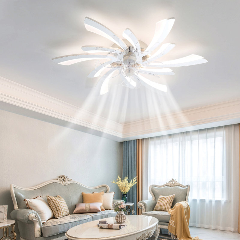 Ventilateur de plafond 30,7 po avec lumières, télécommande 3 températures de couleur, ventilateur à 6 vitesses