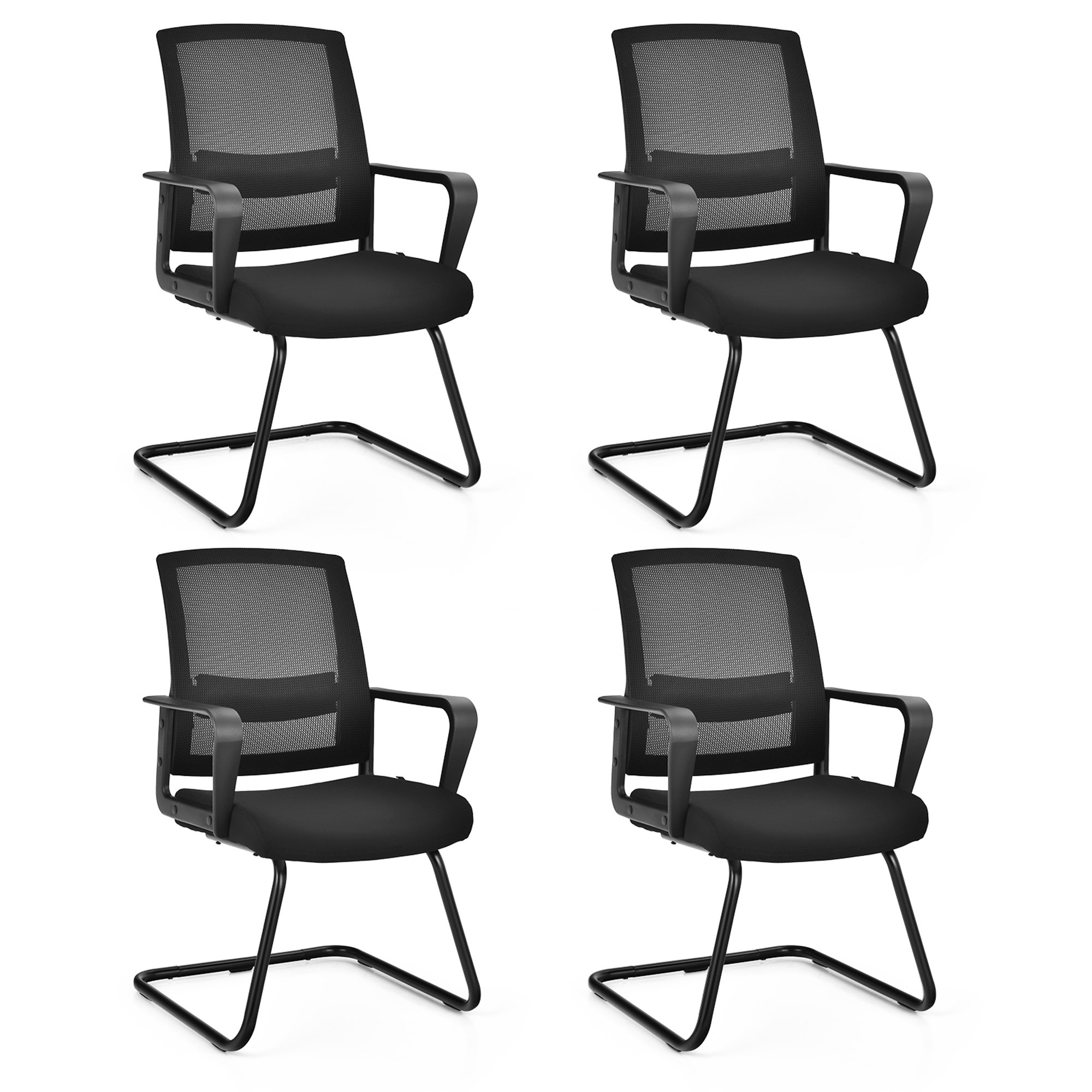 Aurelle Home Travis Black Low Back Office Chair (Set of 2)