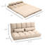 Siège de lit ajustable, canapé pliant avec 2 coussins, beige, design peu encombrant, pour différentes occasions, chaise longue convertible, décors, style et polyvalence