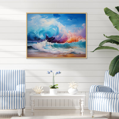 «Vibrant Beach Waves 4» - art mural vagues côtières