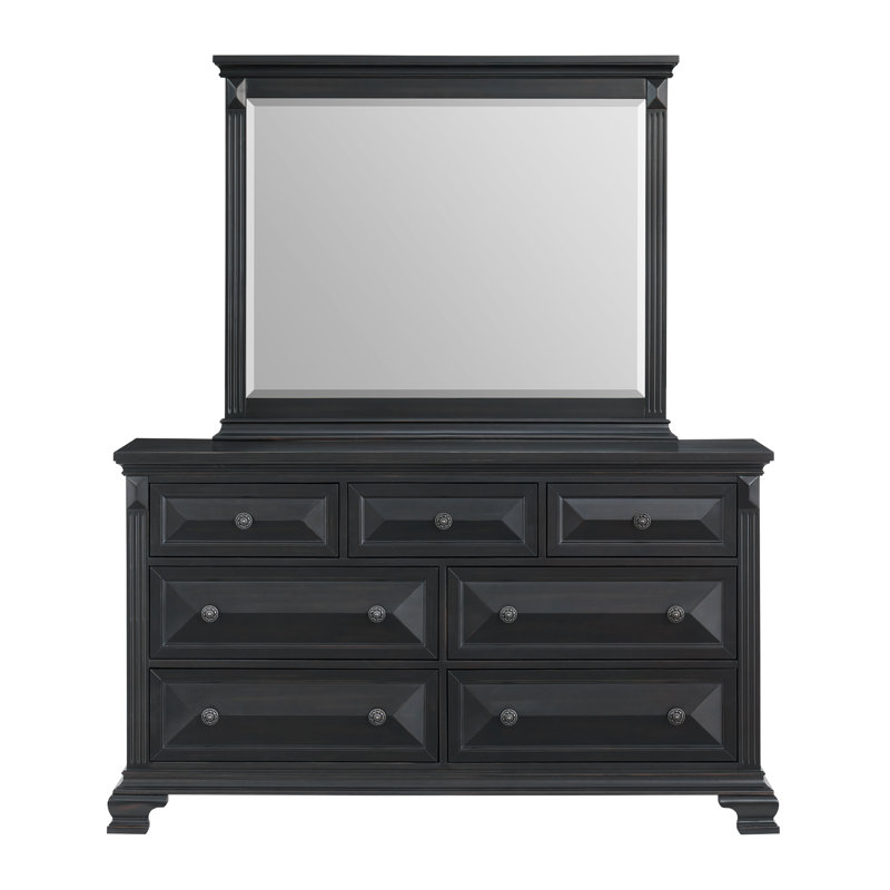 Ensemble commode et miroir, Noir