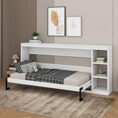 Lit escamotable simple avec bibliothèque