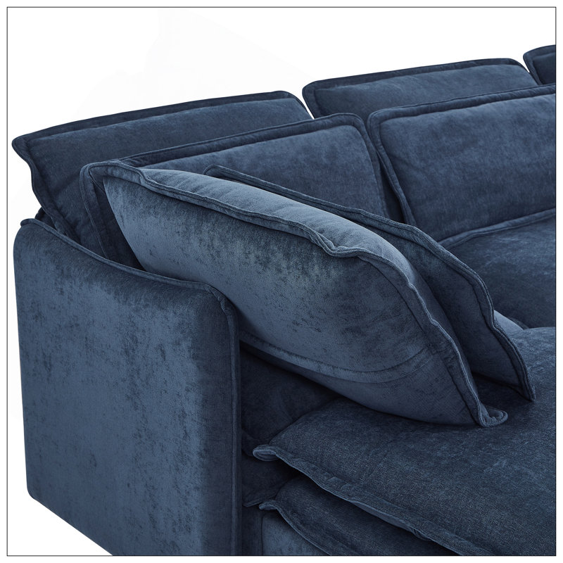 Grand canapé modulaire double en forme de U à double couche, libérable 6 places combinables avec fonction de rangement, convertible en canapé-lit, parfait pour les salons, les bureaux et les appartements