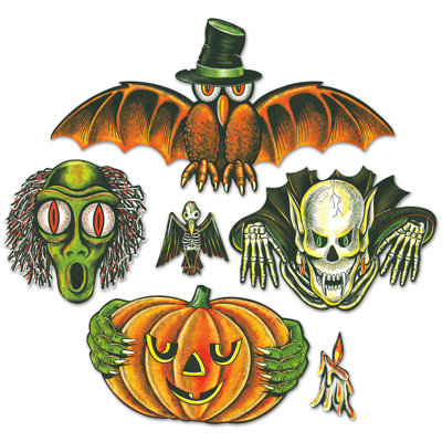 Découpes rétro de totem d'Halloween