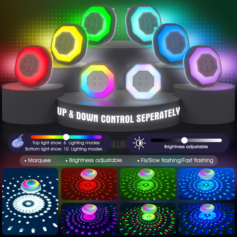 Floating Pool Lights,9000Mah Rechargeable Pool Lights With Remote,Pool Light That Float IP68 Waterproof, Colour Changing Swimming Pool Lighting,Pool Floating Light For Inground Above Ground Pools-2PCS