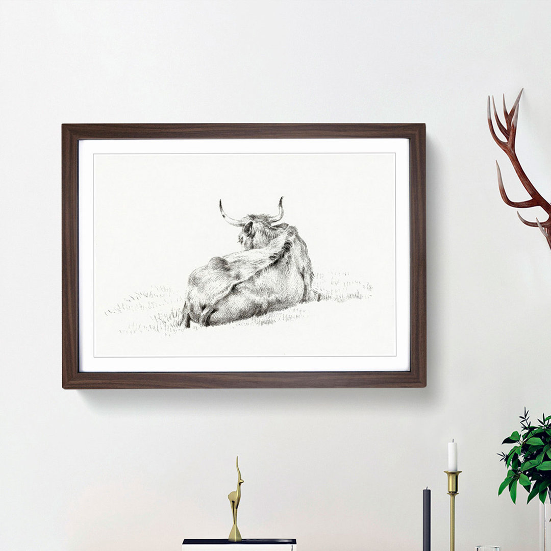 Lying Cow by Jean Bernard - Framed Print