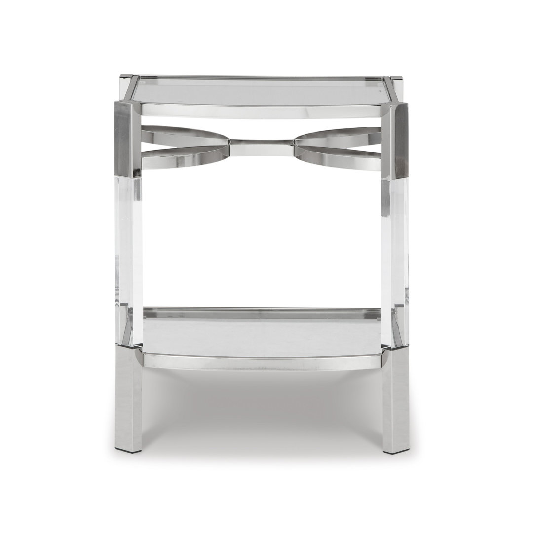 Chaseton Glass Top End Table Ivy Bronx