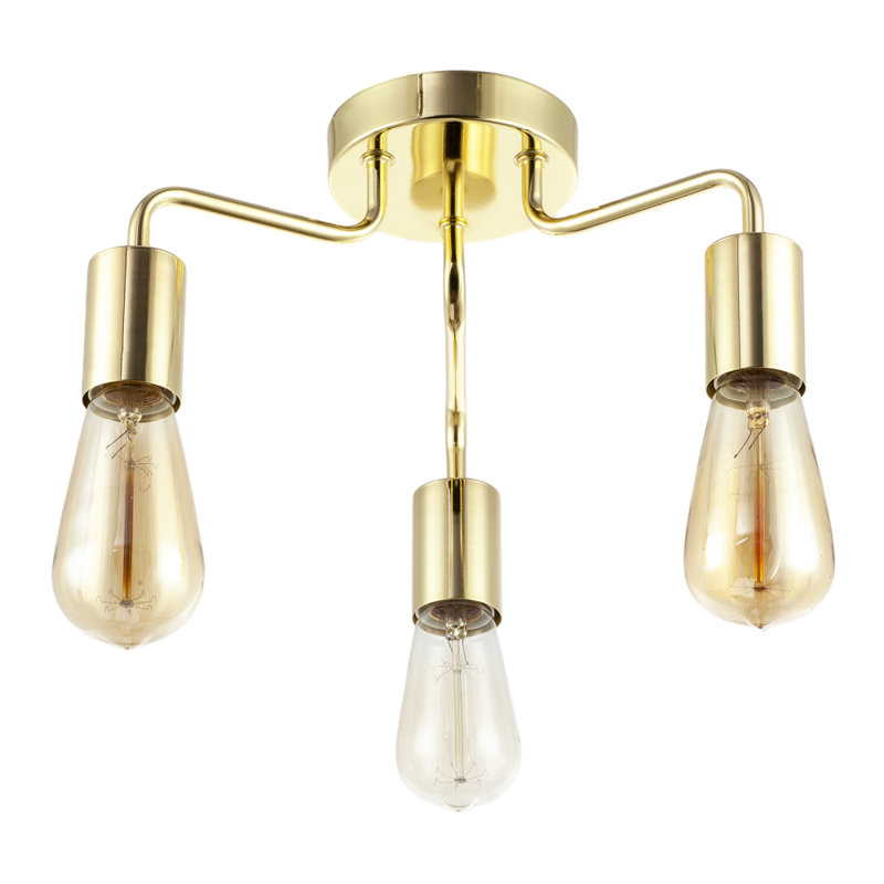 Semi Flush Mount, Antique Brass