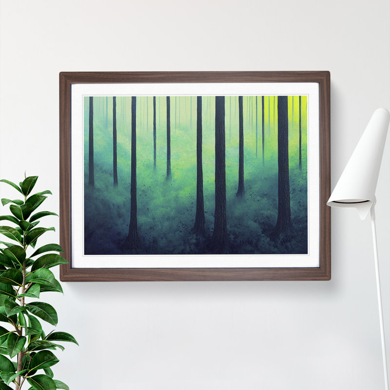 XH1022-595X An Edgy Forest 1 Piece Single Picture Frame Painting, 25cm H x 34cm W x 2cm D, Black