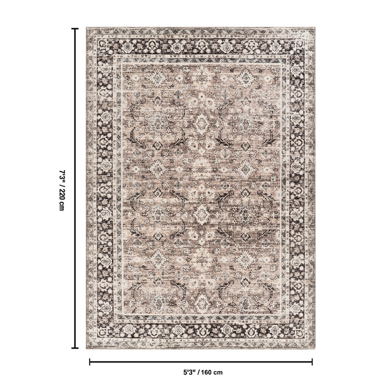 5 pi 3 po Tapis multicolore X 7, doux et élégant, durable, idéal pour les vestibules