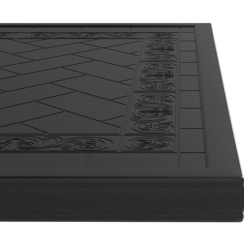 Table de patio en aluminium moulé avec cadre noir rectangulaire