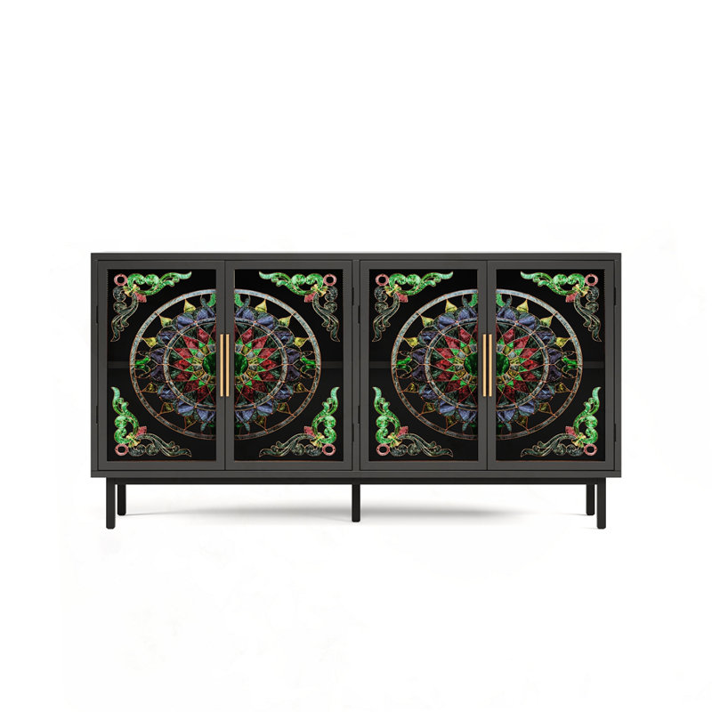 Armoire de rangement artistique avec 4 portes