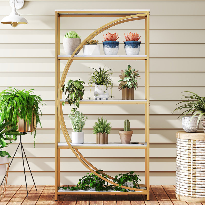 175cm H x 86cm W Metal Etagere Bookcase, White