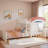Bunk Bed With Upholstered Guardrail, Drawers, Wardrobe And Built-in Hanging Rod-995232727