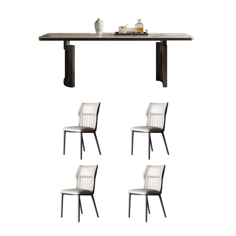 Table et chaises de salle à manger polyvalentes, H 29,52 po x L 55,11 po x l 31,49 po