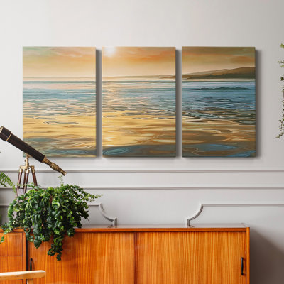 «Evening Calm» - ensemble de 3 impressions sur toile tendue