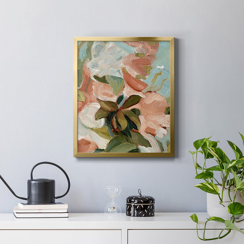 Toile encadrée Bouquet Scatter IV - prête à être accrochée, H 24 po x l 20 po, Cadre doré à coins fermés