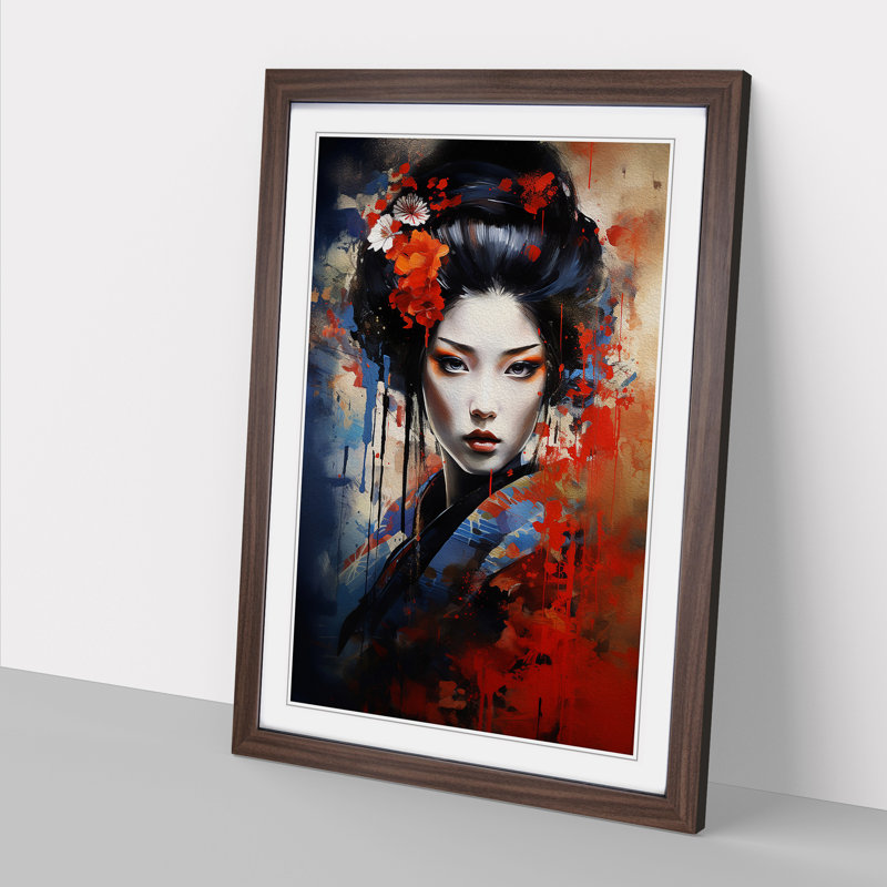 Single Picture Frame Print on Wood, Walnut Framed, 46cm H x 34cm W