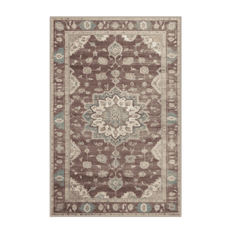 Tapis brun lavable à la machine, Rectangle 2 pi x 3 pi