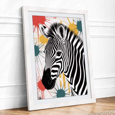 Zebra in Motion Eclectic 1 Piece Single Picture Frame Wall Art