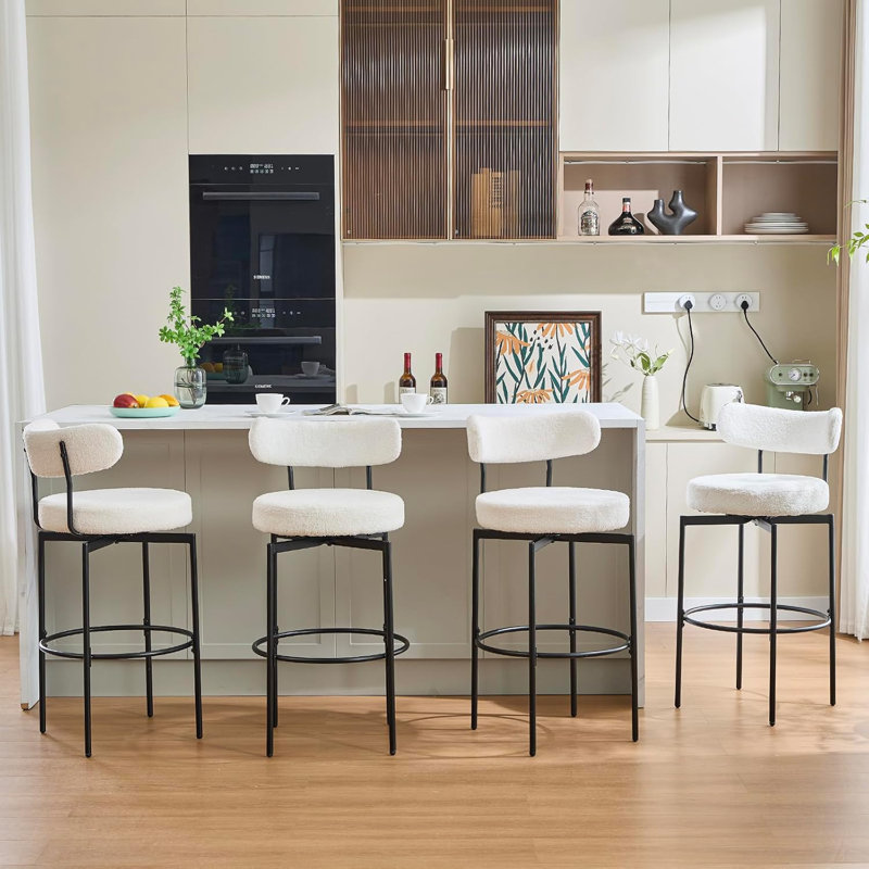 Swivel Bar Stools Set Of 4, White