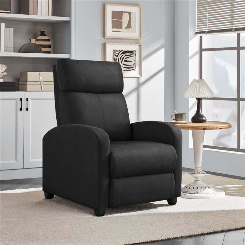 Fauteuil inclinable de 24,5 po de largeur avec siège confortable Mcghee, Black Polyester