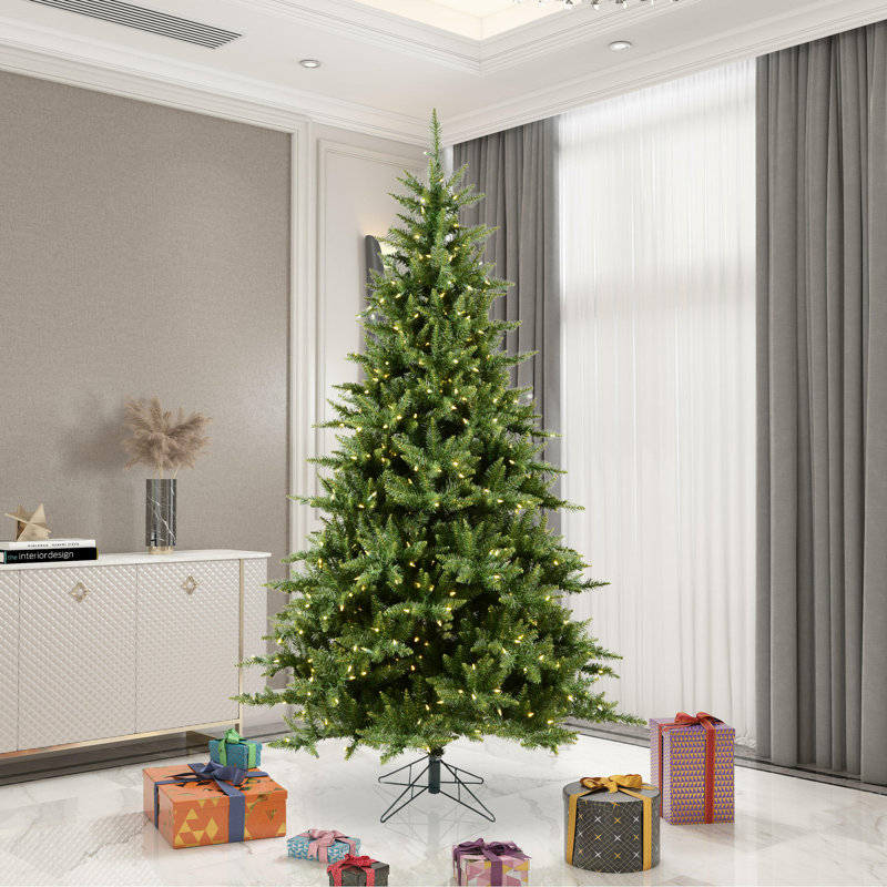 Camdon Lighted Artificial Fir Christmas Tree, Warm White, 8.5' H