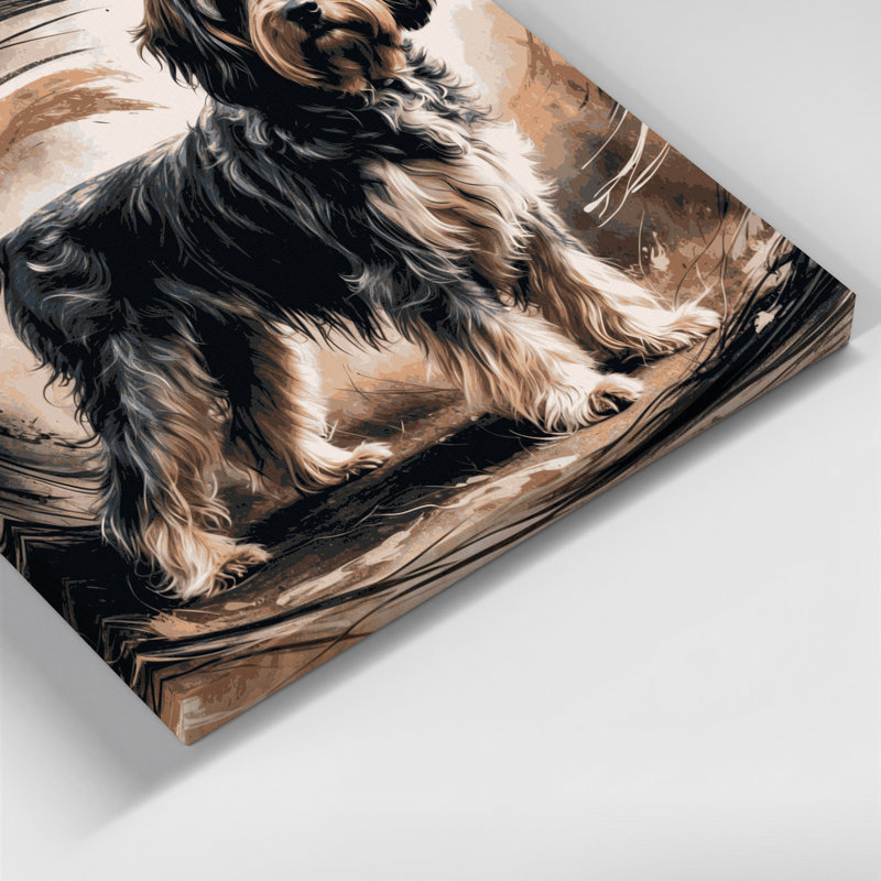 «Dogs Bouvier des Flandres», art mural sur toile grise, H 12 po x l 18 po
