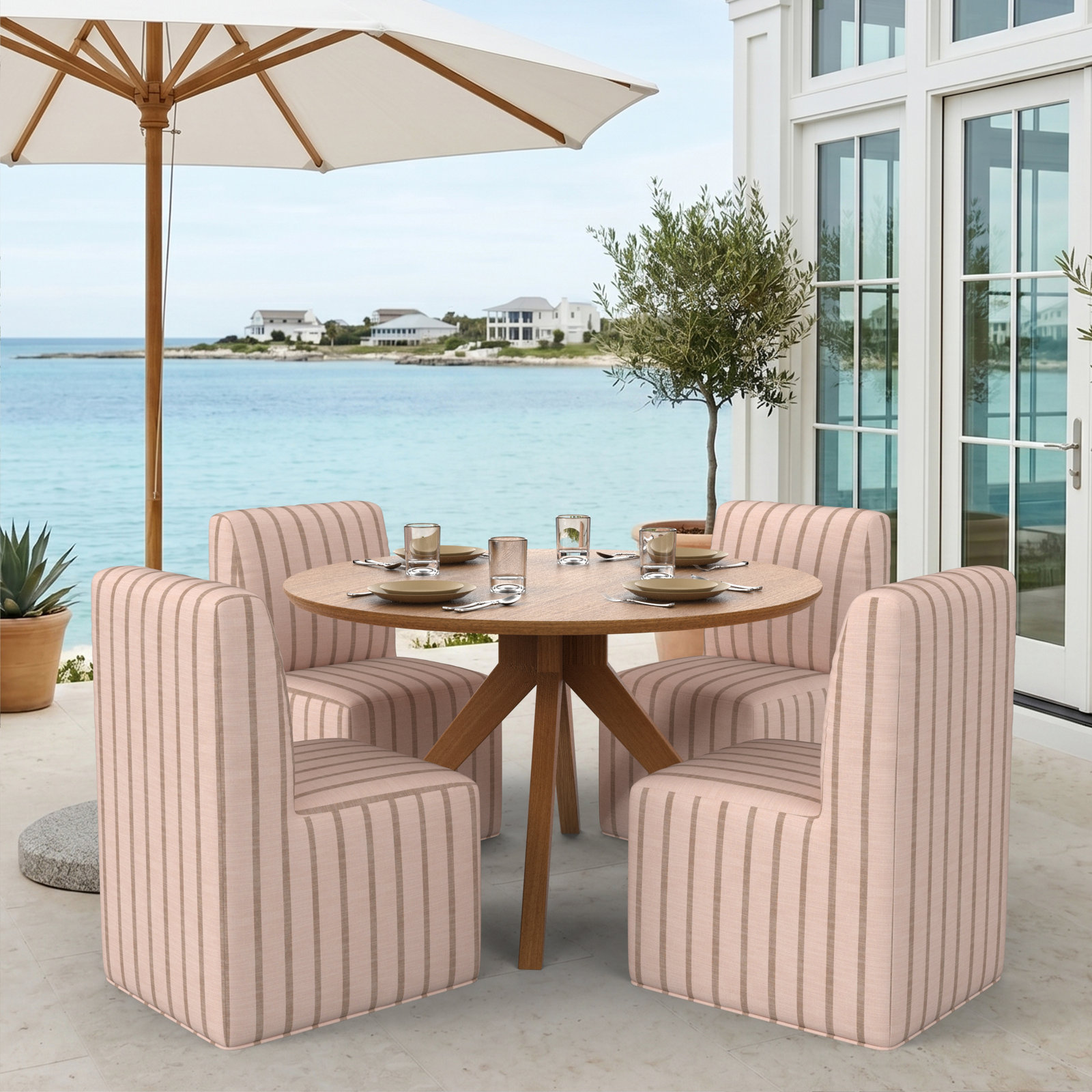 Praia Sunbrella® Patio Dining Chair, Unwind Cameo